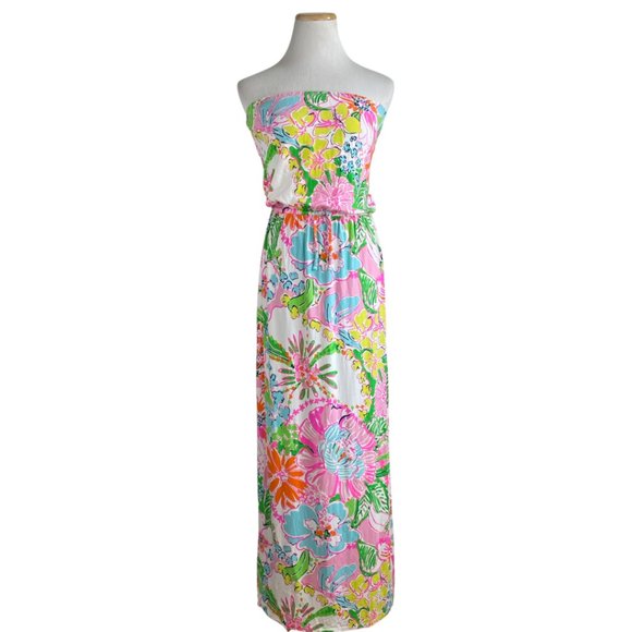 Cabi Dress Faux Wrap Bodice Palm Leaf Green White Print Style 280 Size Medium - Picture 6 of 6